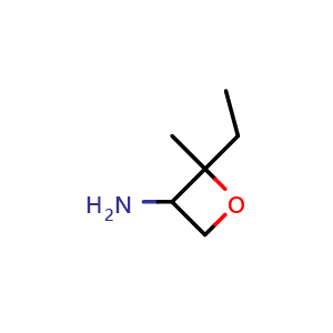 Chemical structure of 2-ethyl-2-methyloxetan-3-amine , CAS 2306275-67-0, AChemBlock Q55852