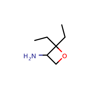 Chemical structure of 2,2-diethyloxetan-3-amine , CAS 2227205-45-8, AChemBlock Q55853