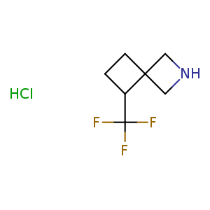 Chemical structure of 5-(trifluoromethyl)-2-azaspiro[3.3]heptane hydrochloride , CAS 2306264-11-7, AChemBlock Q55865