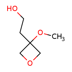 Chemical structure of 2-(3-methoxyoxetan-3-yl)ethan-1-ol , CAS 1609489-94-2, AChemBlock Q55872