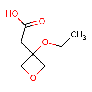 Chemical structure of 2-(3-ethoxyoxetan-3-yl)acetic acid , CAS 1889646-20-1, AChemBlock Q55877