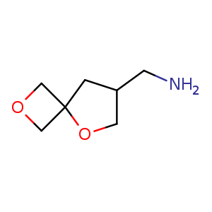 Chemical structure of (2,5-Dioxaspiro[3.4]octan-7-yl)methanamine , CAS 2306270-09-5, AChemBlock Q55896