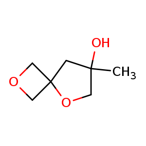 Chemical structure of 7-methyl-2,5-dioxaspiro[3.4]octan-7-ol , CAS 2306261-22-1, AChemBlock Q55903