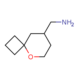 Chemical structure of (5-oxaspiro[3.5]nonan-8-yl)methanamine , CAS 1466289-20-2, AChemBlock Q55926