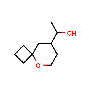 Chemical structure of 1-(5-oxaspiro[3.5]nonan-8-yl)ethan-1-ol , CAS 1533051-78-3, AChemBlock Q55934