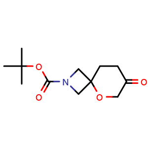 Chemical structure of tert-butyl 7-oxo-5-oxa-2-azaspiro[3.5]nonane-2-carboxylate , CAS 2306262-84-8, AChemBlock Q55936