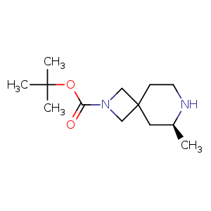 Chemical structure of tert-butyl (S)-6-methyl-2,7-diazaspiro[3.5]nonane-2-carboxylate , CAS 1263281-19-1, AChemBlock Q55945