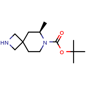 Chemical structure of tert-butyl (R)-6-methyl-2,7-diazaspiro[3.5]nonane-7-carboxylate , CAS 2306252-40-2, AChemBlock Q55947