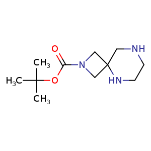 Chemical structure of tert-butyl 2,5,8-triazaspiro[3.5]nonane-2-carboxylate , CAS 1936048-62-2, AChemBlock Q55949
