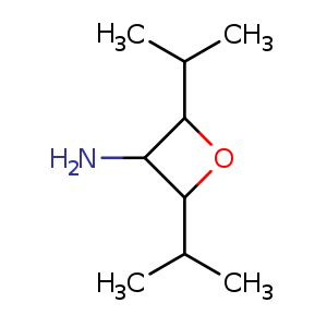 Chemical structure of 2,4-diisopropyloxetan-3-amine , CAS 2306276-18-4, AChemBlock Q55959