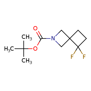 Chemical structure of tert-butyl 5,5-difluoro-2-azaspiro[3.3]heptane-2-carboxylate , CAS 1919864-63-3, AChemBlock Q55968
