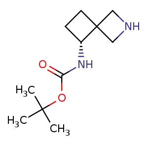 Chemical structure of tert-butyl (R)-(2-azaspiro[3.3]heptan-5-yl)carbamate , CAS 1428546-66-0, AChemBlock Q55970