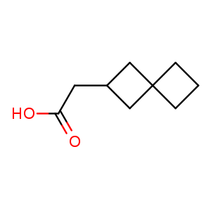 Chemical structure of 2-(Spiro[3.3]heptan-2-yl)acetic acid , CAS 2168959-86-0, AChemBlock Q55972