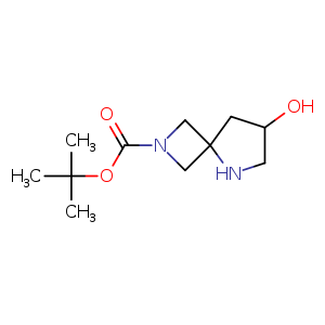 Chemical structure of tert-butyl 7-hydroxy-2,5-diazaspiro[3.4]octane-2-carboxylate , CAS 2306262-34-8, AChemBlock Q55976