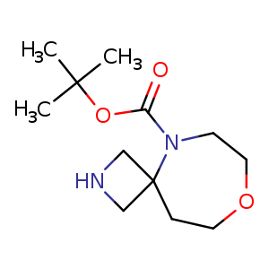 Chemical structure of tert-butyl 8-oxa-2,5-diazaspiro[3.6]decane-5-carboxylate , CAS 1251020-86-6, AChemBlock Q55989