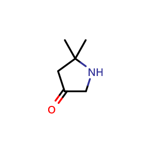 Chemical structure of 5,5-dimethylpyrrolidin-3-one , CAS 1247981-32-3, AChemBlock Q56039