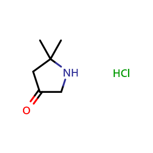 Chemical structure of 5,5-dimethylpyrrolidin-3-one hydrochloride , CAS 1247867-80-6, AChemBlock Q56040