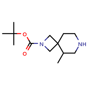 Chemical structure of tert-butyl 5-methyl-2,7-diazaspiro[3.5]nonane-2-carboxylate , CAS 2092717-01-4, AChemBlock Q56107