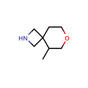 Chemical structure of 5-methyl-7-oxa-2-azaspiro[3.5]nonane , CAS 2092717-03-6, AChemBlock Q56114