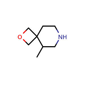 Chemical structure of 5-methyl-2-oxa-7-azaspiro[3.5]nonane , CAS 1552130-75-2, AChemBlock Q56115