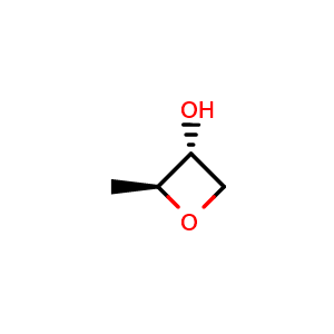 Chemical structure of (2S,3R)-2-methyloxetan-3-ol , CAS 126822-49-9, AChemBlock Q56119