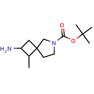Chemical structure of tert-butyl 2-amino-1-methyl-6-azaspiro[3.4]octane-6-carboxylate , CAS 2167355-88-4, AChemBlock Q56122
