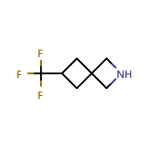 Chemical structure of 6-(Trifluoromethyl)-2-azaspiro[3.3]heptane , CAS 1934595-31-9, AChemBlock Q56134