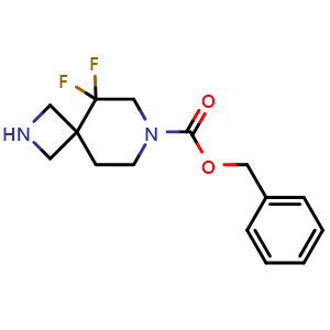 Chemical structure of benzyl 5,5-difluoro-2,7-diazaspiro[3.5]nonane-7-carboxylate , CAS 2269513-59-7, AChemBlock Q56140
