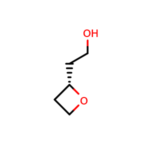 Chemical structure of (S)-2-(oxetan-2-yl)ethan-1-ol , CAS 1416146-79-6, AChemBlock Q56145