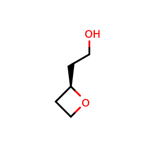 Chemical structure of (R)-2-(oxetan-2-yl)ethan-1-ol , CAS 808172-41-0, AChemBlock Q56146
