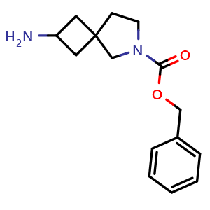 Chemical structure of benzyl 2-amino-6-azaspiro[3.4]octane-6-carboxylate , CAS 1420842-68-7, AChemBlock Q56167