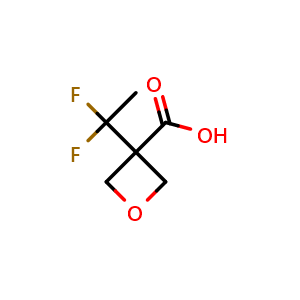 Chemical structure of 3-(1,1-difluoroethyl)oxetane-3-carboxylic acid , CAS 1780909-55-8, AChemBlock Q56168