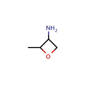 Chemical structure of 2-methyloxetan-3-amine , CAS 2169563-99-7, AChemBlock Q56170