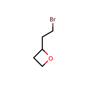 Chemical structure of 2-(2-bromoethyl)oxetane , CAS 2167840-77-7, AChemBlock Q56185