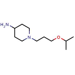 Chemical structure of 1-(3-isopropoxypropyl)piperidin-4-amine , CAS 1267023-72-2, AChemBlock Q56230