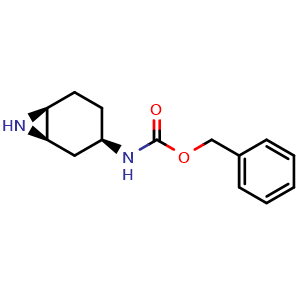 Chemical structure of benzyl ((1R,3R,6S)-7-azabicyclo[4.1.0]heptan-3-yl)carbamate , CAS 1262409-48-2, AChemBlock Q56233