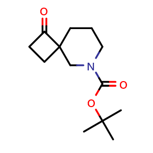 Chemical structure of tert-butyl 1-oxo-6-azaspiro[3.5]nonane-6-carboxylate , CAS 1363381-96-7, AChemBlock Q56279