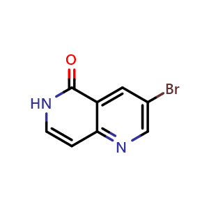 Chemical structure of 3-bromo-1,6-naphthyridin-5(6H)-one , CAS 1260665-60-8, AChemBlock Q56299