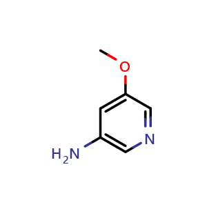 Chemical structure of 5-methoxypyridin-3-amine , CAS 64436-92-6, AChemBlock Q56314