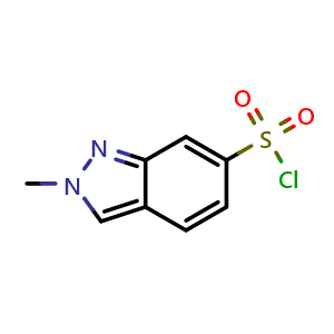 Chemical structure of 2-methyl-2H-indazole-6-sulfonyl chloride , CAS 1363381-94-5, AChemBlock Q56319