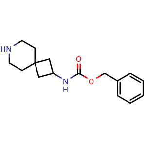 Chemical structure of benzyl (7-azaspiro[3.5]nonan-2-yl)carbamate , CAS 1330764-28-7, AChemBlock Q56334