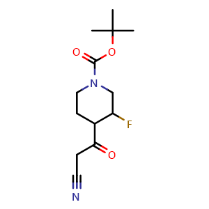 tert-butyl 4-(2-cyanoacetyl)-3-fluoropiperidine-1-carboxylate