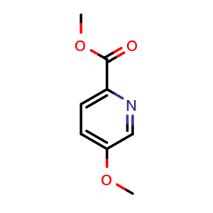 Chemical structure of methyl 5-methoxypicolinate , CAS 29681-39-8, AChemBlock Q56358