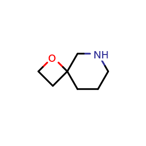 Chemical structure of 1-oxa-6-azaspiro[3.5]nonane , CAS 204388-70-5, AChemBlock Q56366