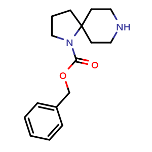Chemical structure of benzyl 1,8-diazaspiro[4.5]decane-1-carboxylate , CAS 1158750-29-8, AChemBlock Q56394