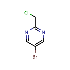 Chemical structure of 5-bromo-2-(chloromethyl)pyrimidine , CAS 944903-00-8, AChemBlock Q56405