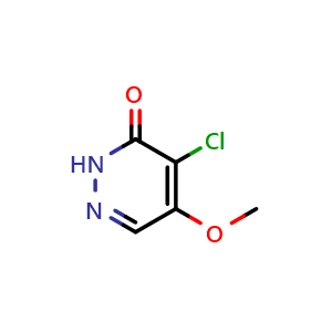 Chemical structure of 4-chloro-5-methoxypyridazin-3(2H)-one , CAS 63910-43-0, AChemBlock Q56434