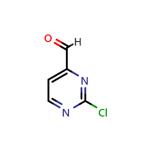 Chemical structure of 2-chloropyrimidine-4-carbaldehyde , CAS 944901-22-8, AChemBlock Q56440