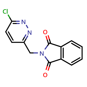 Chemical structure of 2-((6-chloropyridazin-3-yl)methyl)isoindoline-1,3-dione , CAS 948996-03-0, AChemBlock Q56464
