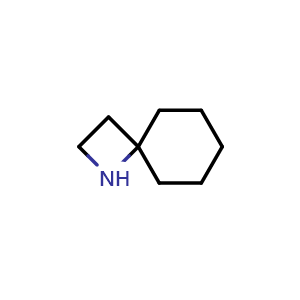 Chemical structure of 1-azaspiro[3.5]nonane , CAS 13374-55-5, AChemBlock Q56465